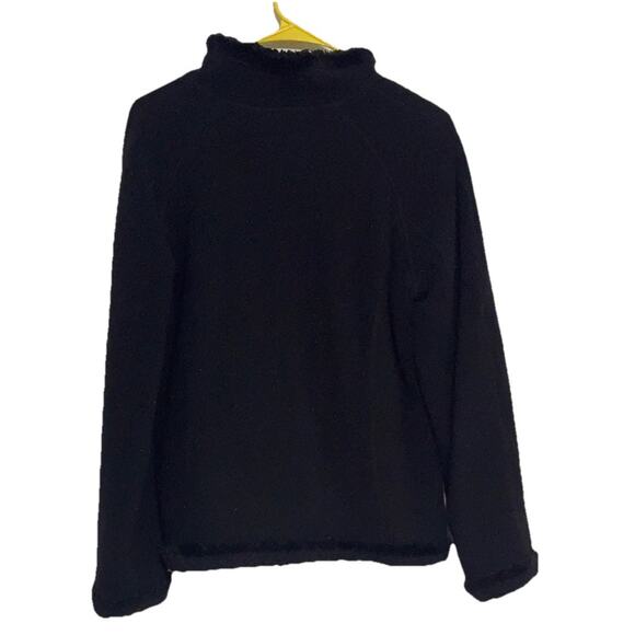 Green Tea Black Fleece Outer Faux Fur Lining Jacket Full Zip Size Medium - Picture 3 of 4